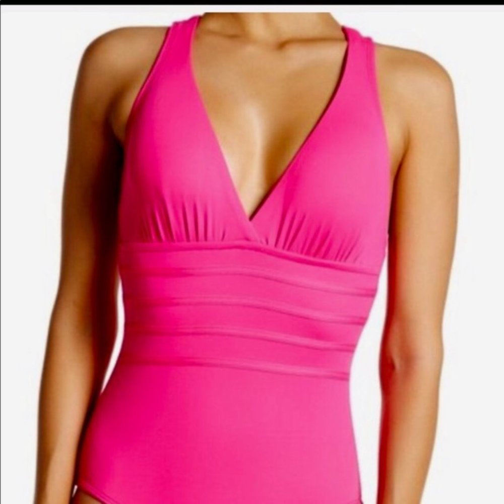 La Blanca Pink Island Goddess One Piece Swimsuit Size 2